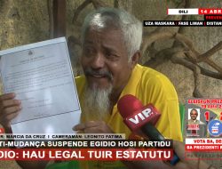 Partidu Frenti-Mudansa Suspende Egidio hosi Prezidenti Interinu,  Egidio: Dezisaun Ne’e Kontra Estatutu